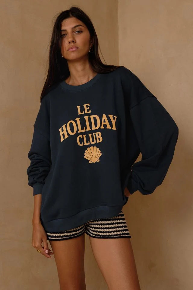 LILYA Le Holiday Club Sweater - navy and sand