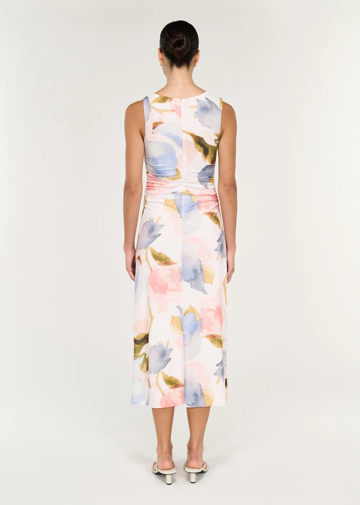 Staple the Label Pastel Watercolour Floral Sleeveless Mesh Midi Dress