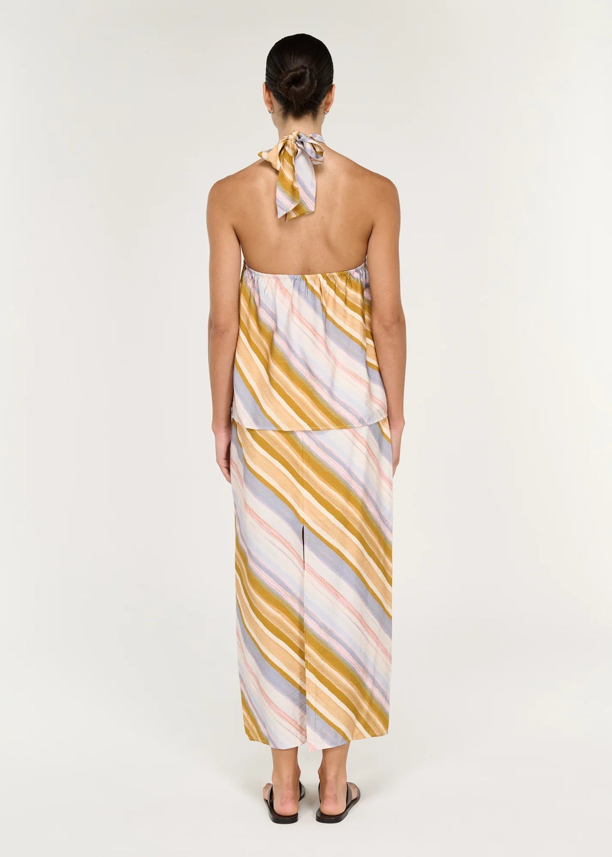 Staple the Label Veda Midi Skirt in Pastel Stripe
