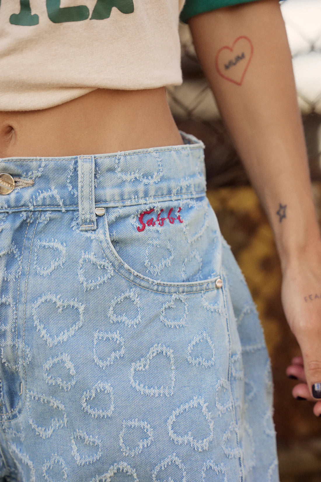 Sabbi the Store The Denim Heart Jorts