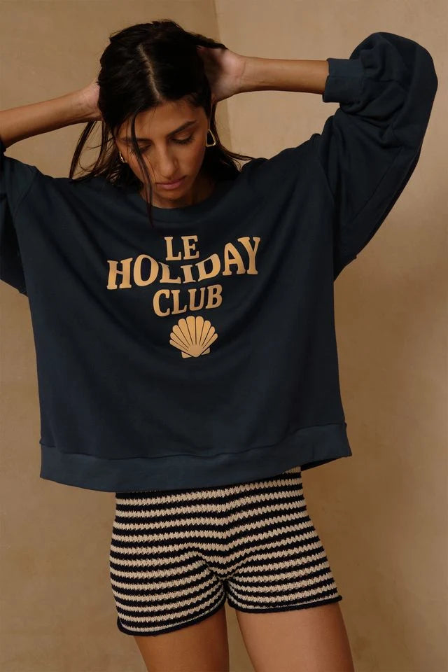 LILYA Le Holiday Club Sweater - navy and sand