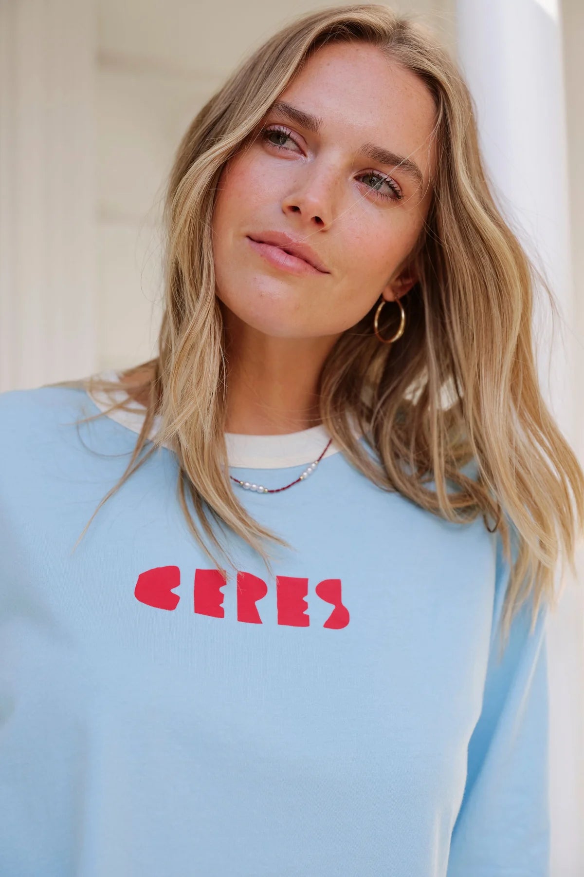 Ceres Luna Oversized Tee - fresh blue Ceres heritage red