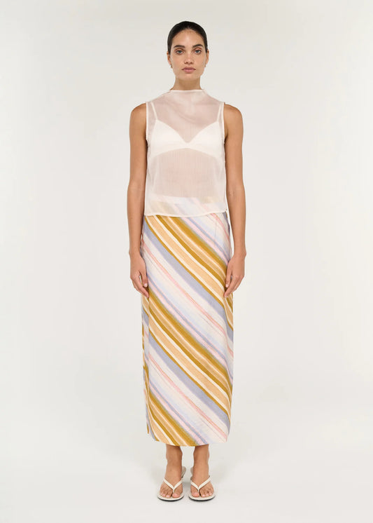 Staple the Label Veda Midi Skirt in Pastel Stripe