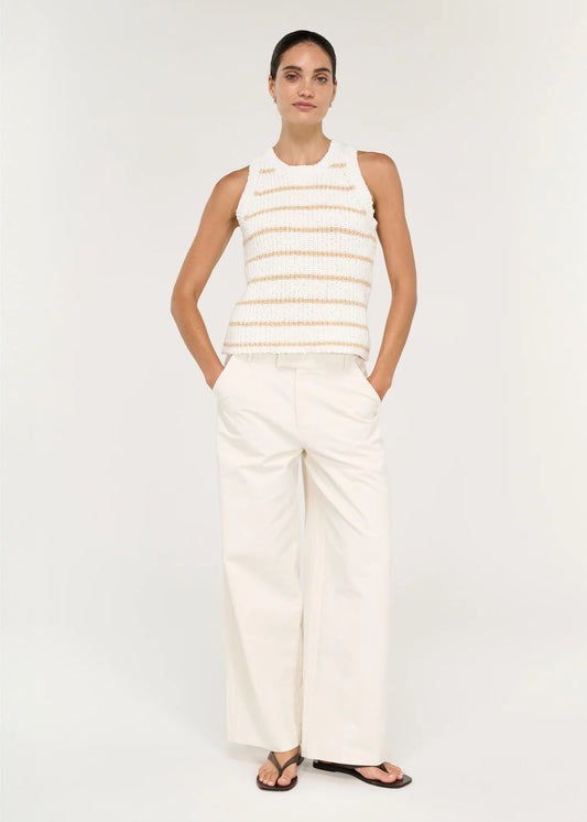 Staple the Label Cove Stripe Knit Tank in White