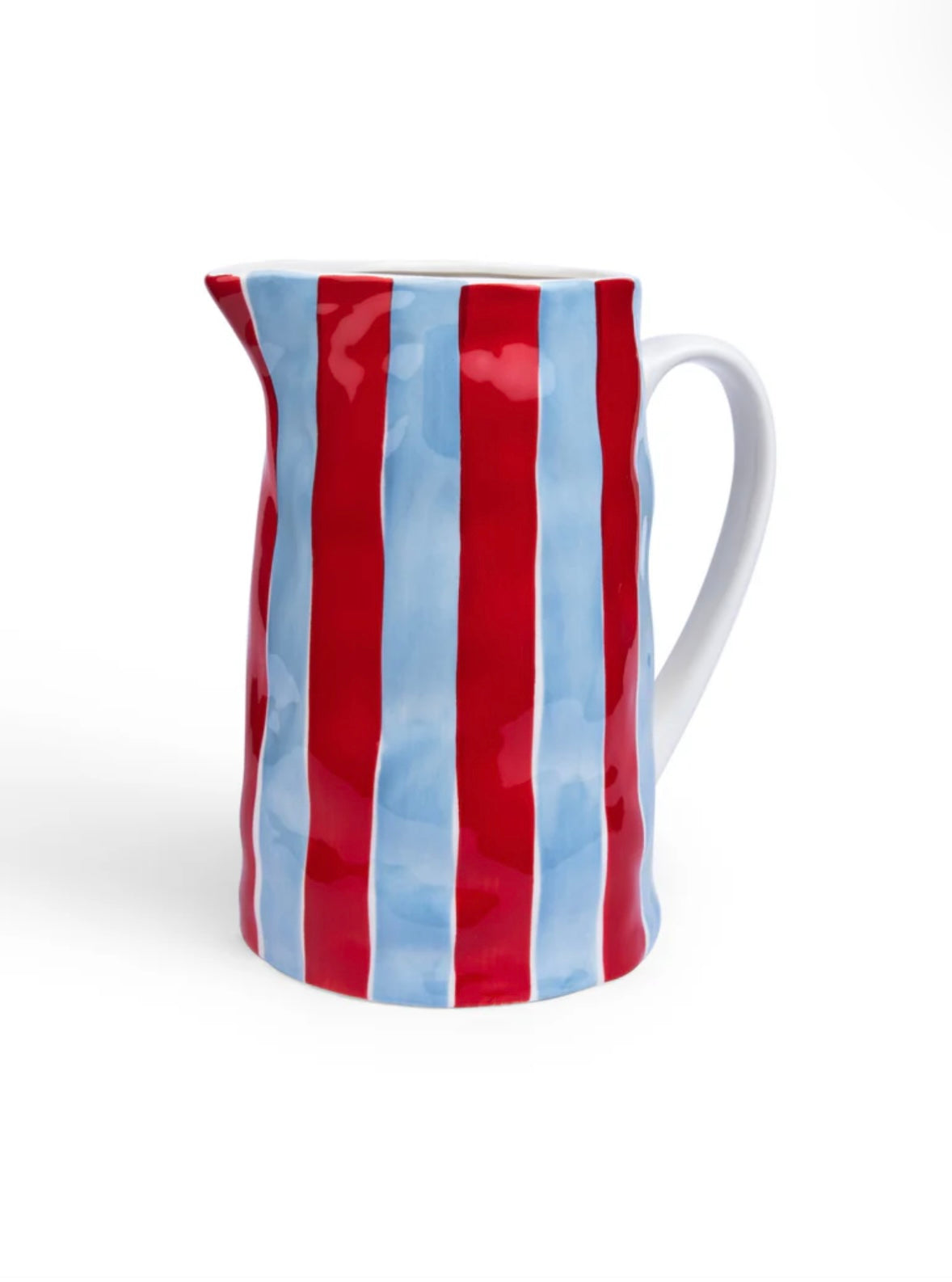 Noss & Co New Medium Jug - cornflower blue and red stripe