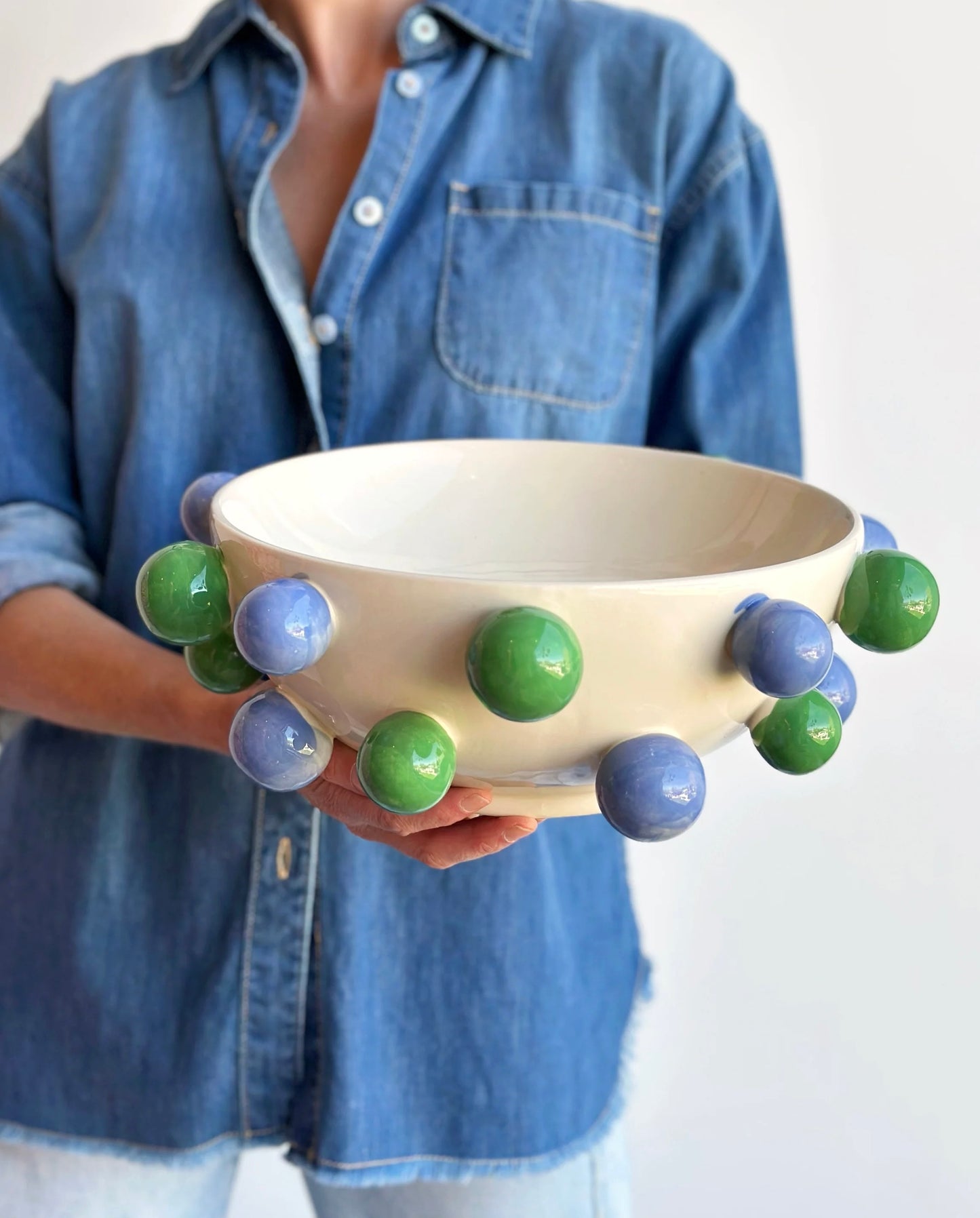 Noss & Co Bubble Bowl - green and blue