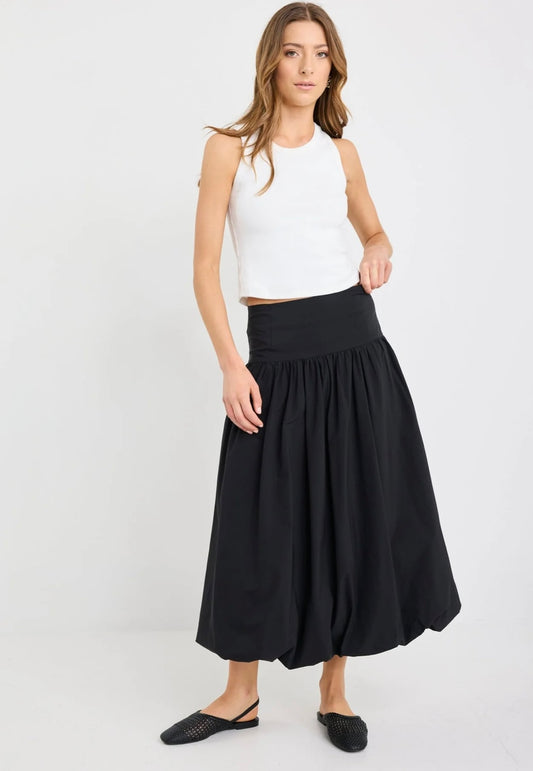 stories be told - Intensity Black Bubble Midi Skirt - black