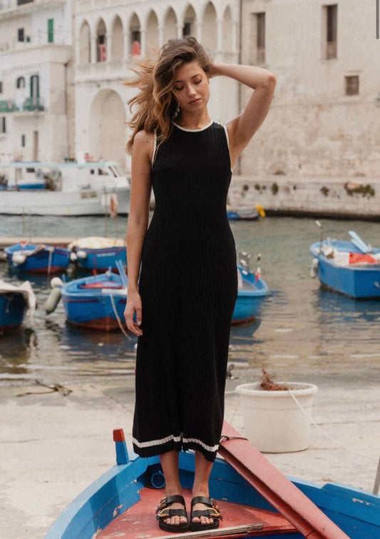 stories be told - Vanity Rib Sleeveless Knit Maxi Dress -