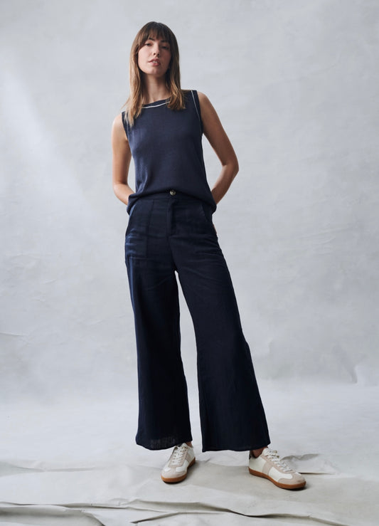 Little Lies Jude Linen Pants - French navy