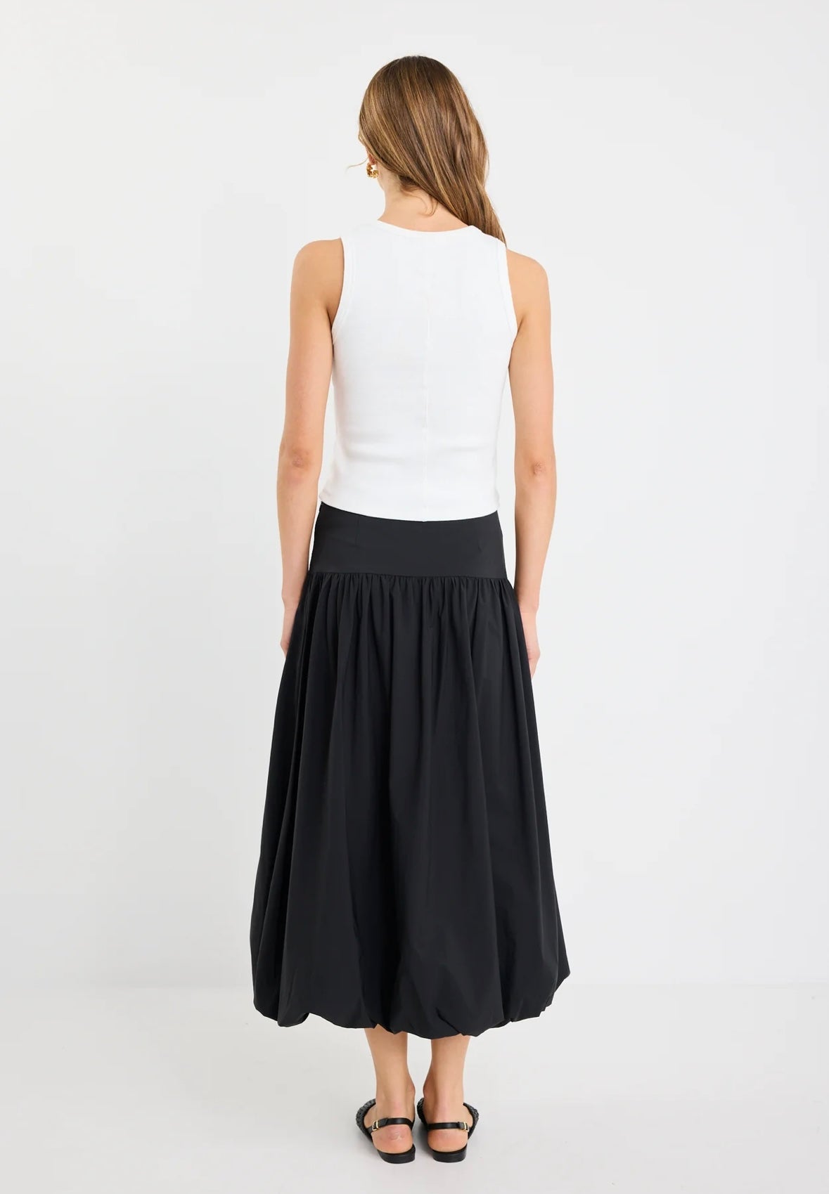 stories be told - Intensity Black Bubble Midi Skirt - black