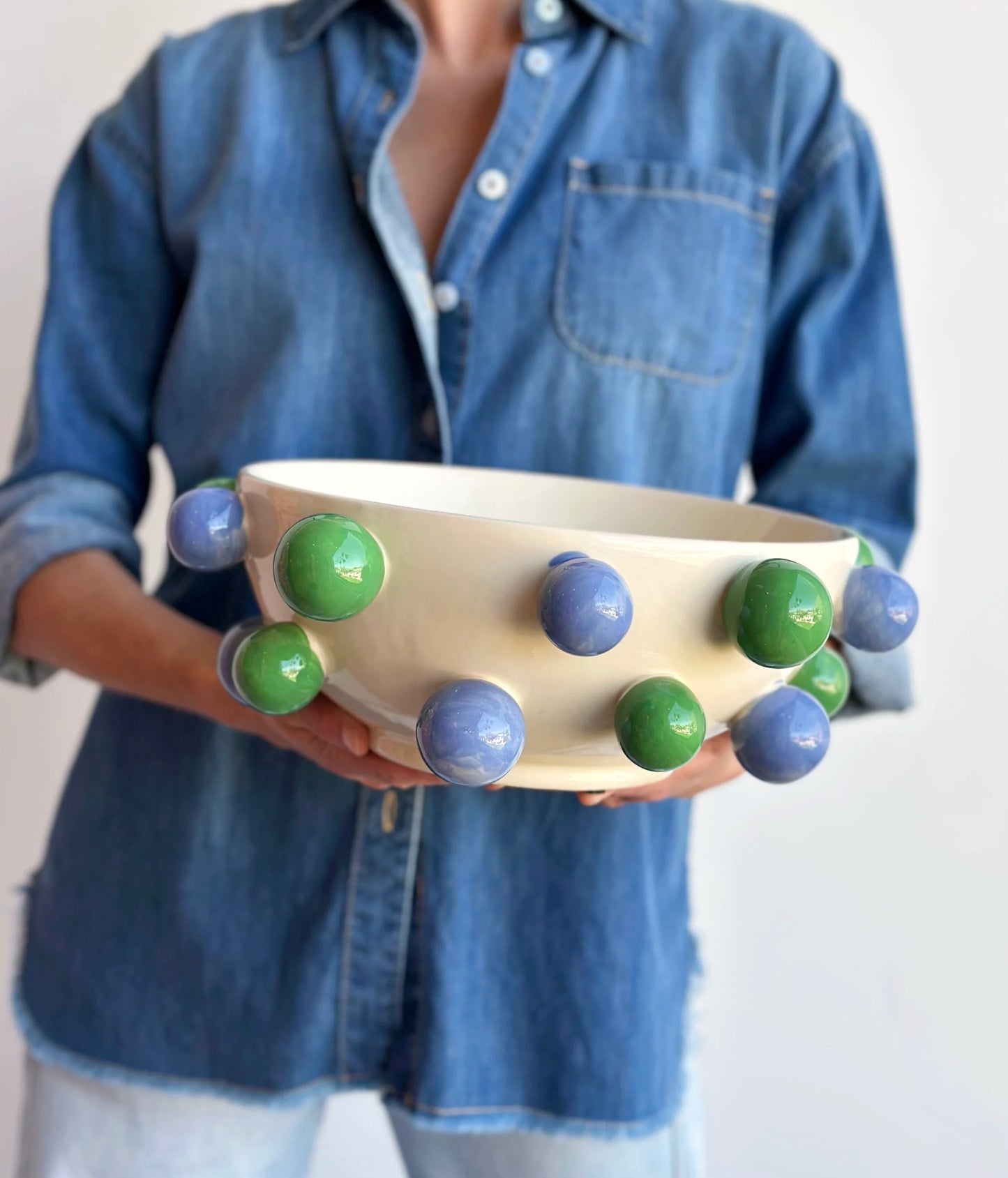 Noss & Co Bubble Bowl - green and blue