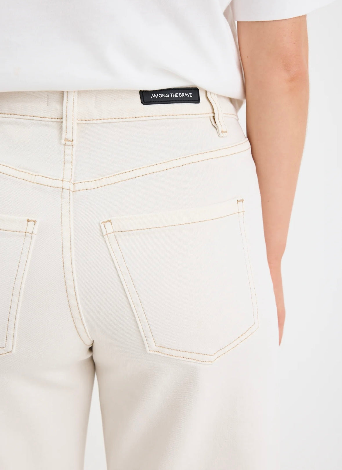 Among the Brave Zoey High Rise Wide Leg Jean - ecru