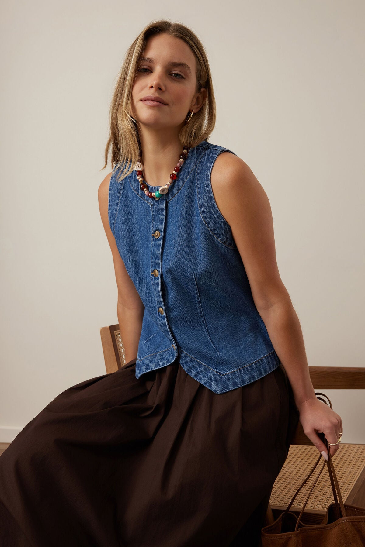 Ceres Summer Denim Vest - fresh indigo
