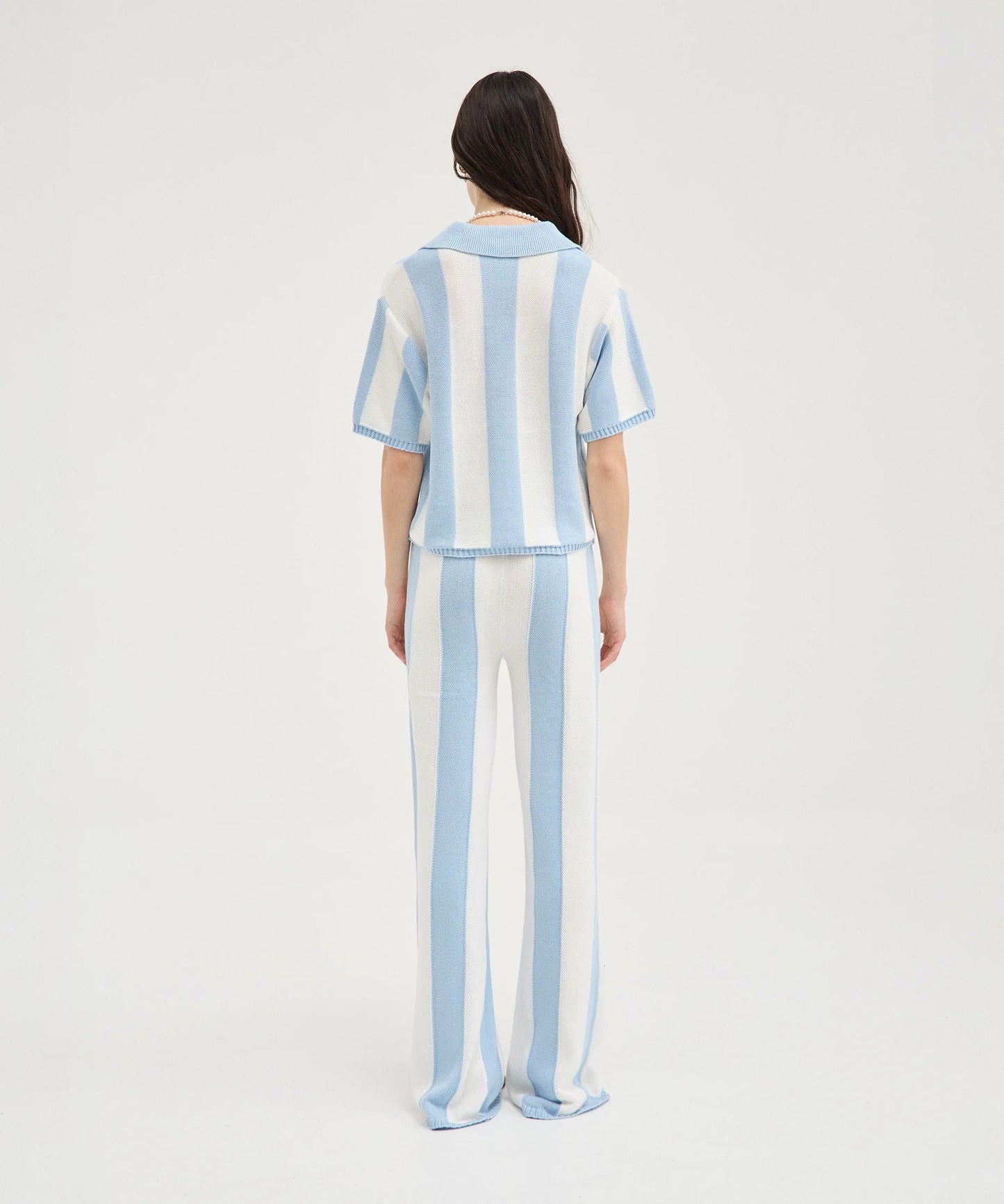 Holiday Shop Blue Striped Knit Pant