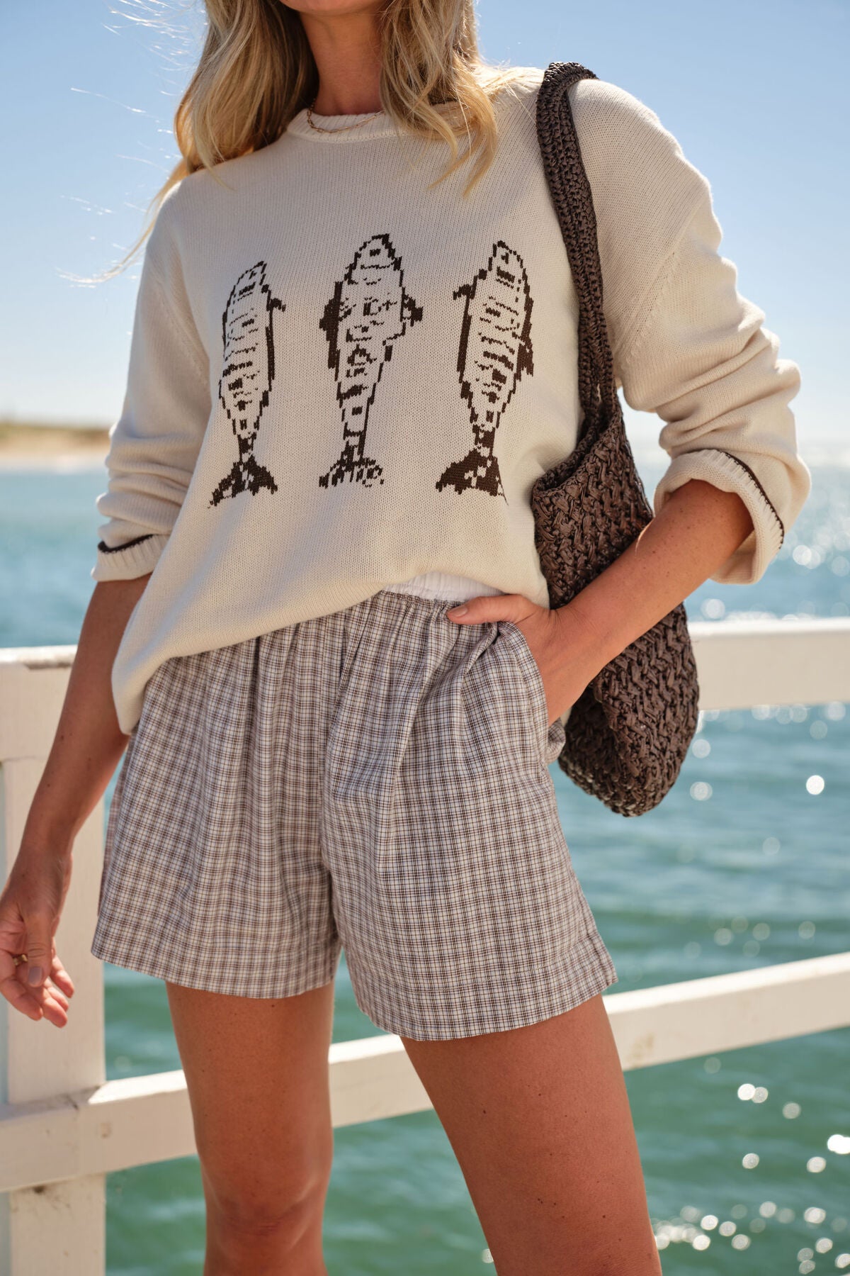 Ceres Mila Short - wine choc blue check