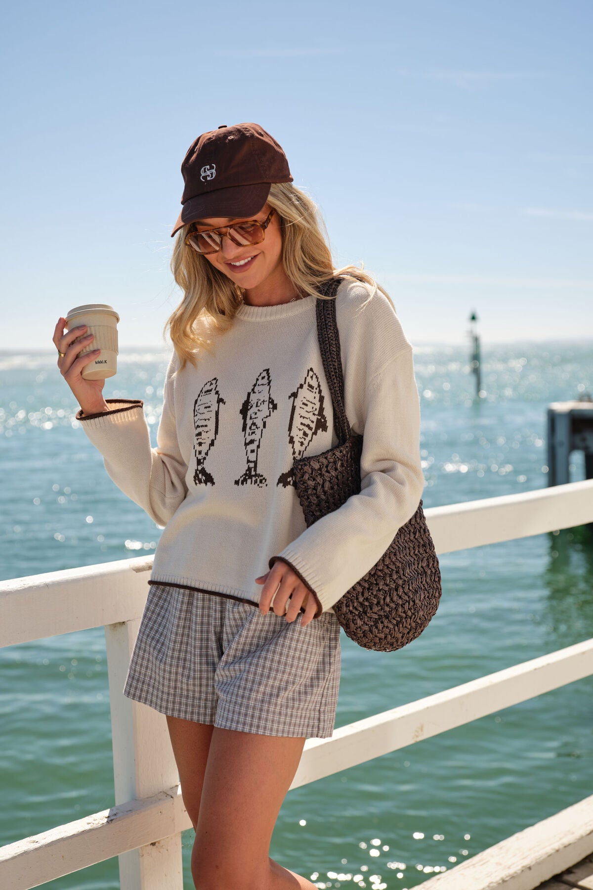 Ceres Mila Short - wine choc blue check