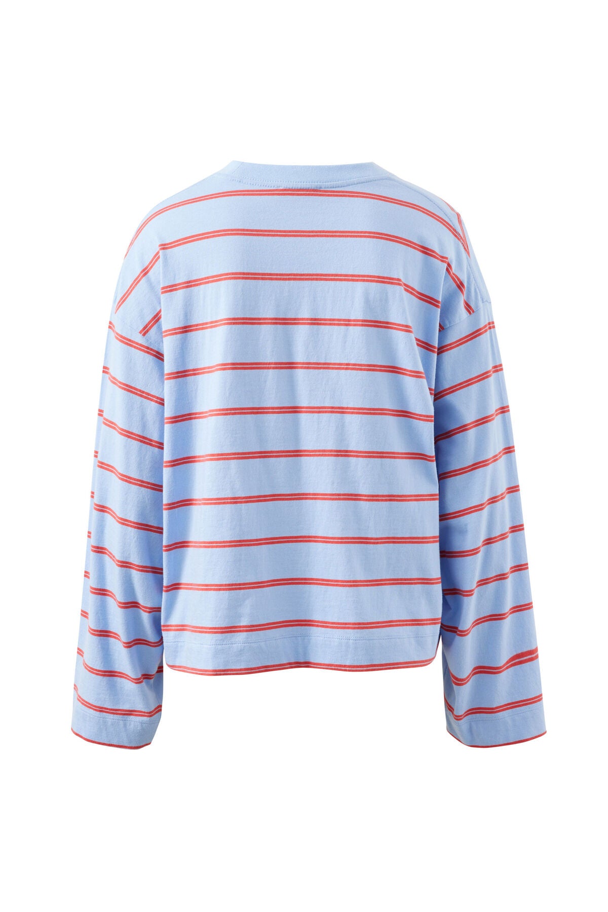 Ceres Beau Long Sleeve Slouchy Tee - china blue/ vintage red double stripe