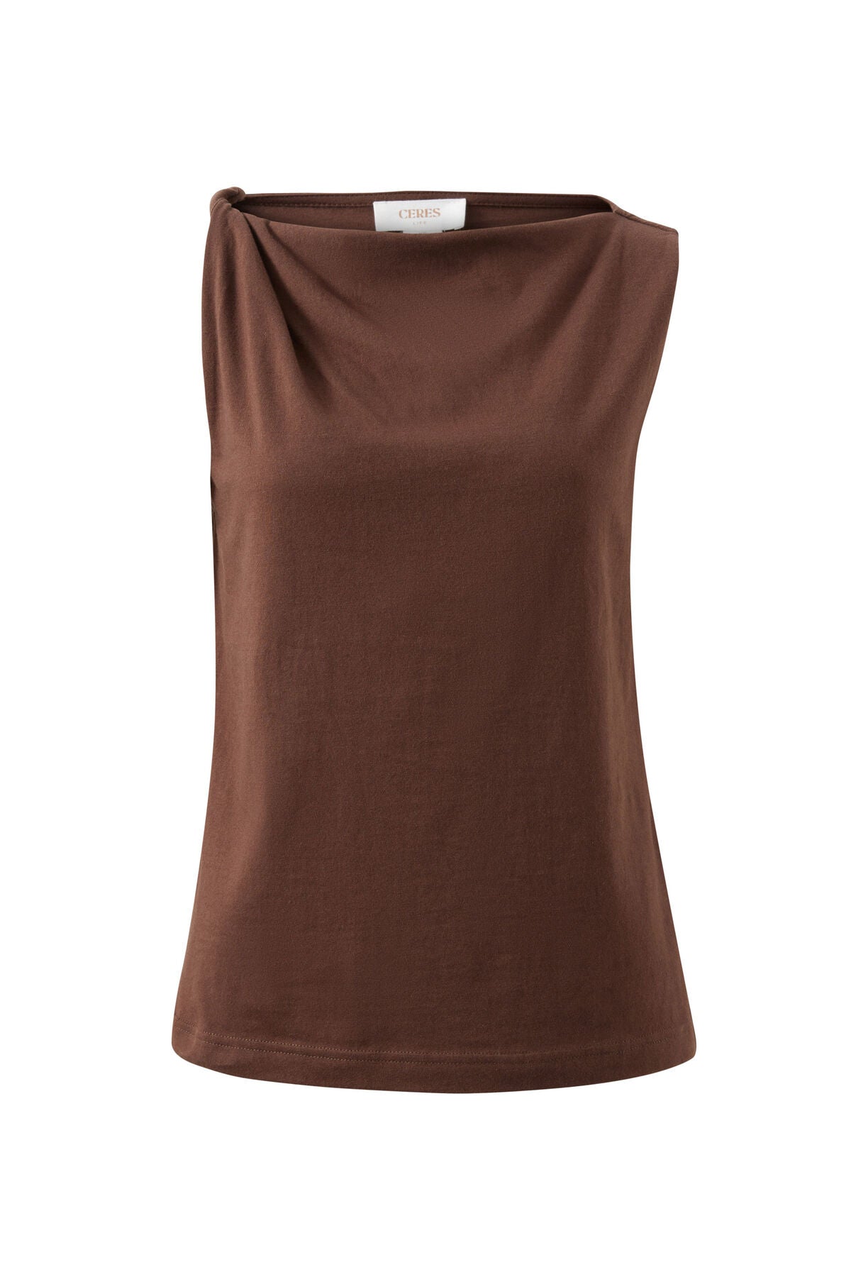 Ceres Tahlia Twist Strap Tank - chocolate