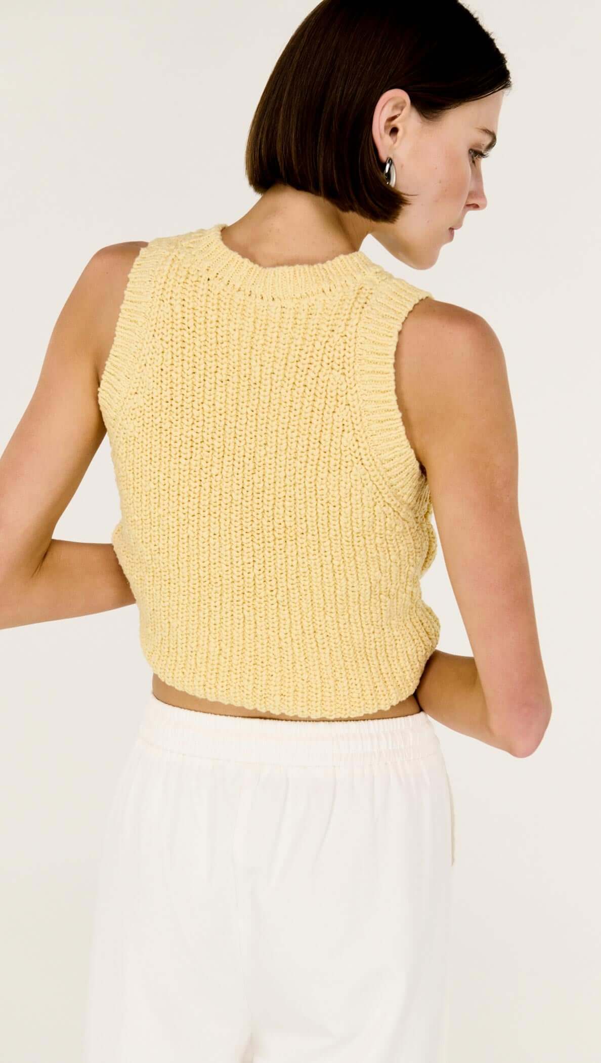 Staple the Label Cove Knit Tank - butter yellow