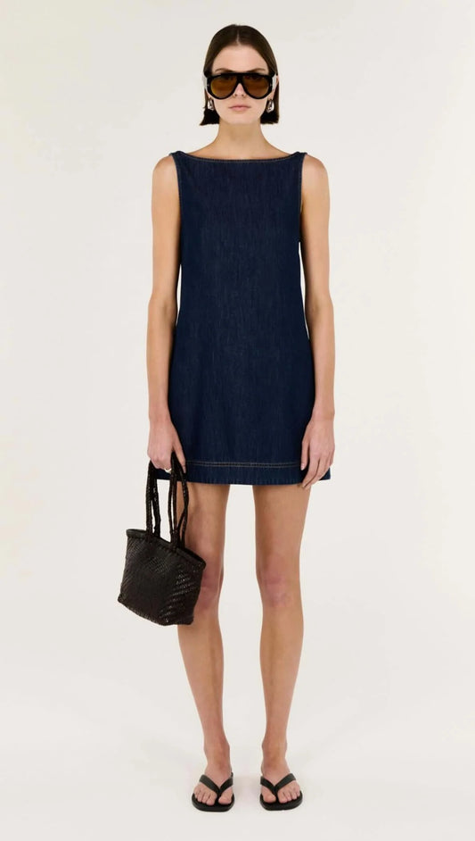 Staple the Label Lea Denim Mini Dress - indigo