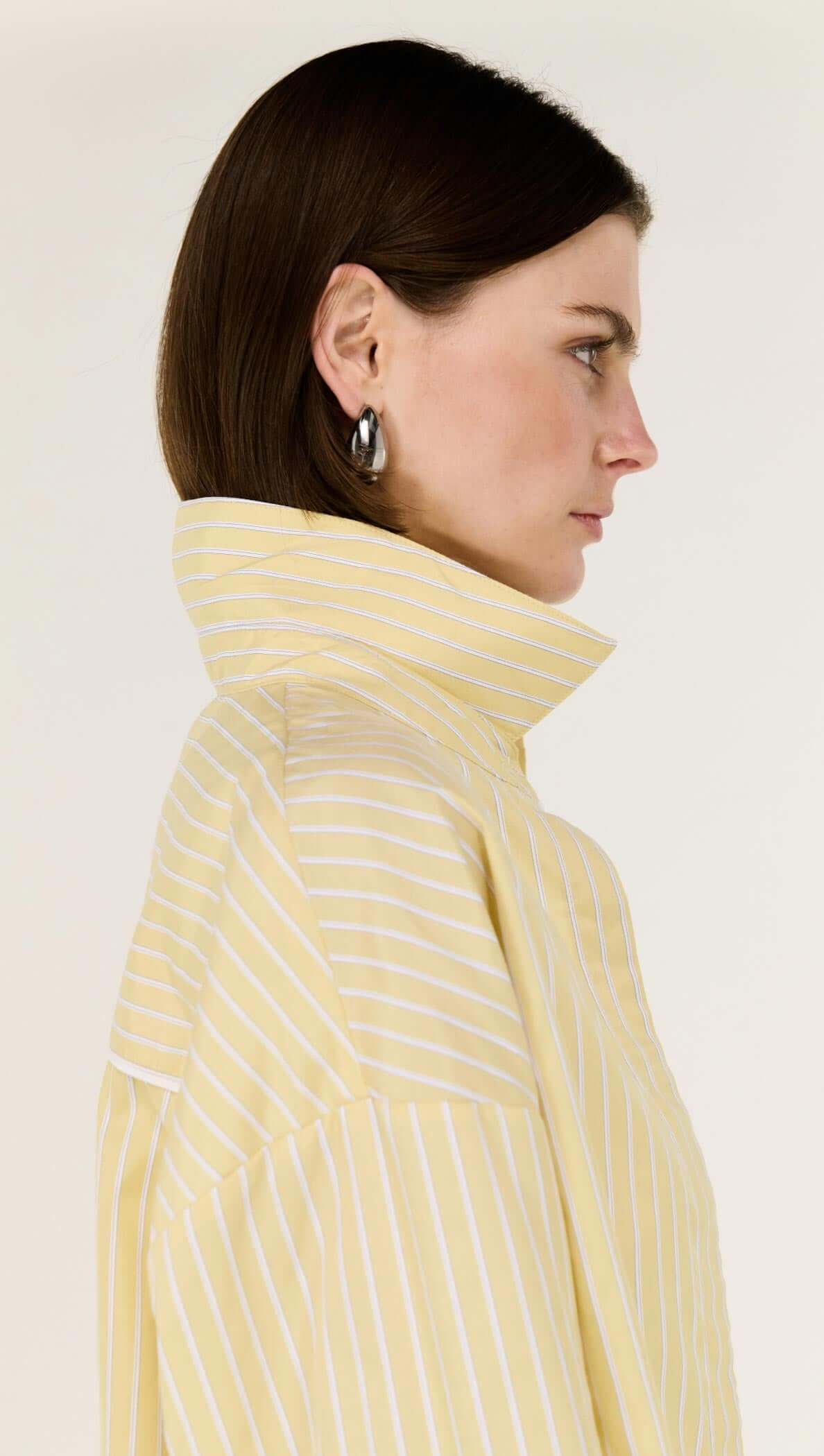 Staple the Label Zeno Long Sleeve Shirt - butter yellow stripe