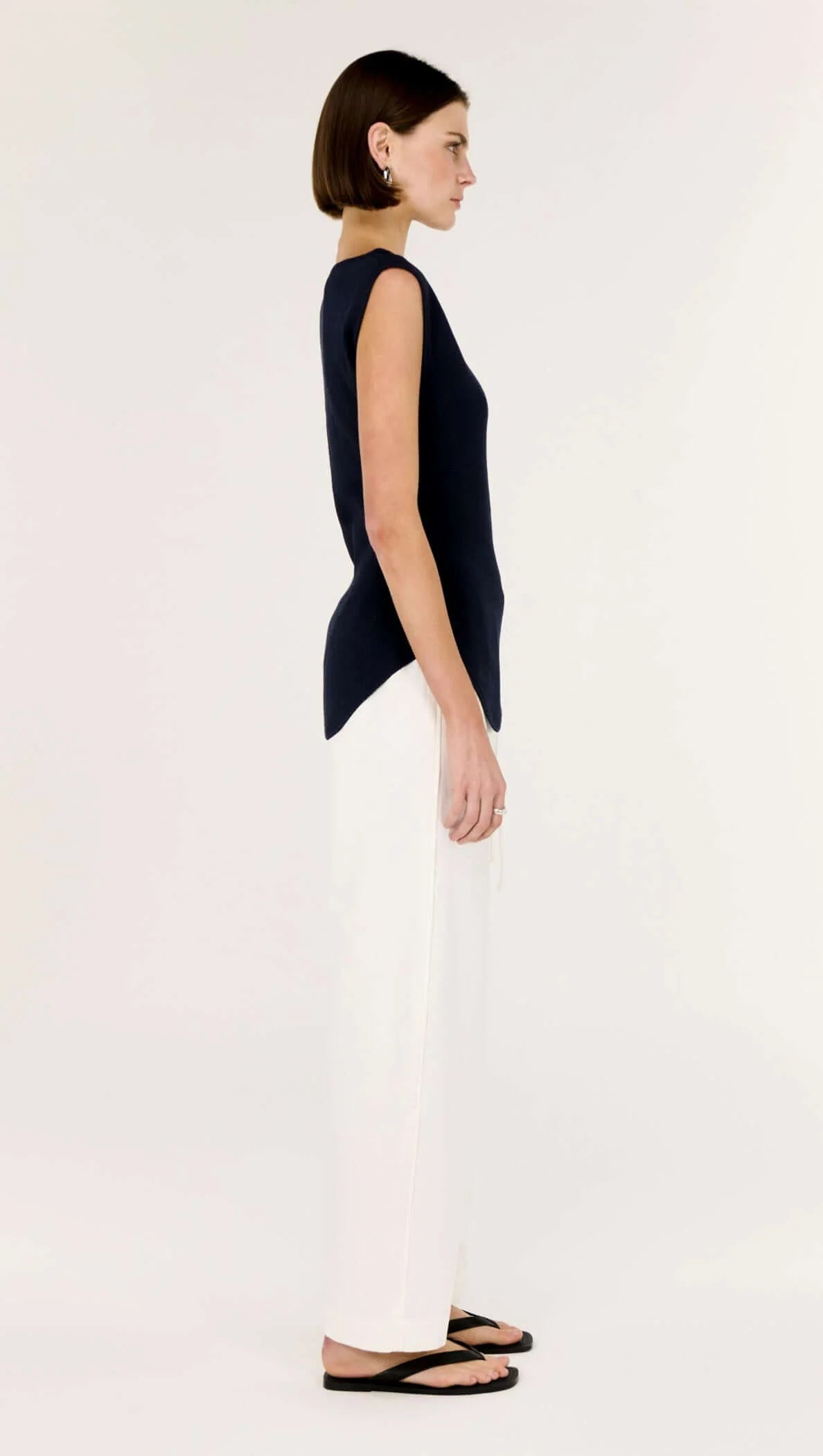 Staple the Label Cassian Assym Knit Top - navy