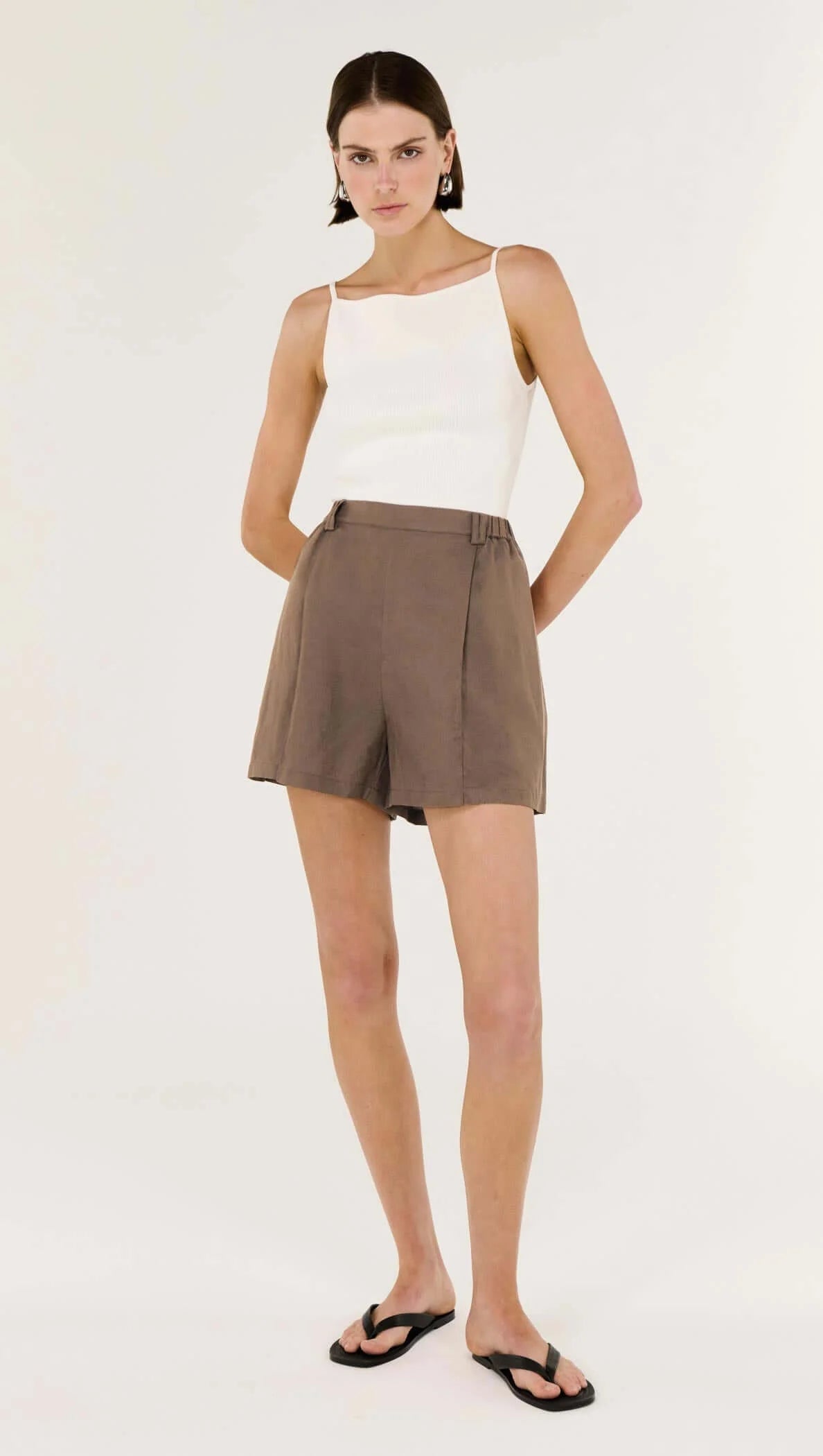 Staple the Label Evian High Wasted Shorts - latte