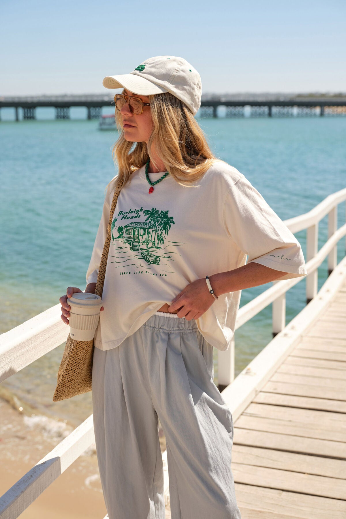 Ceres Macy Print Tee - buff/burleigh heads