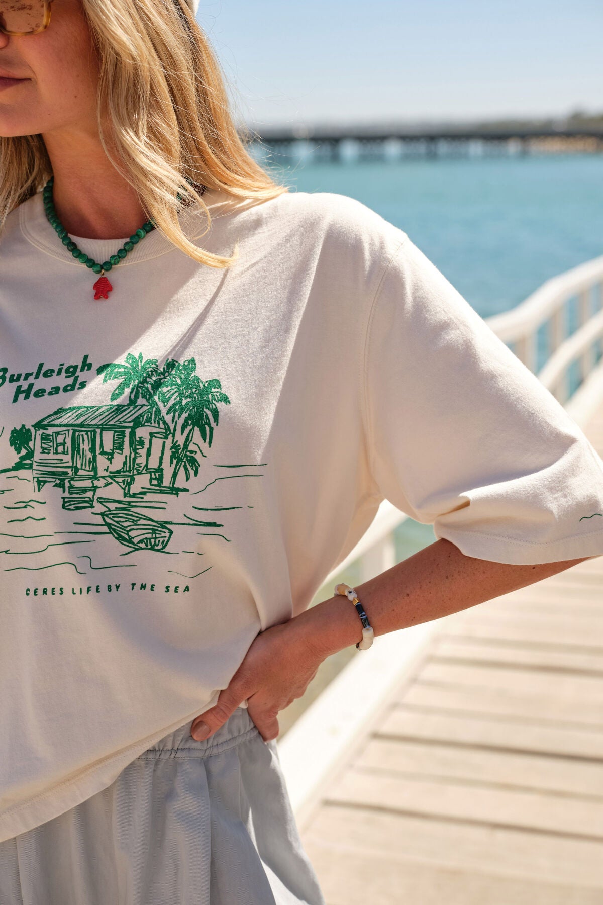 Ceres Macy Print Tee - buff/burleigh heads
