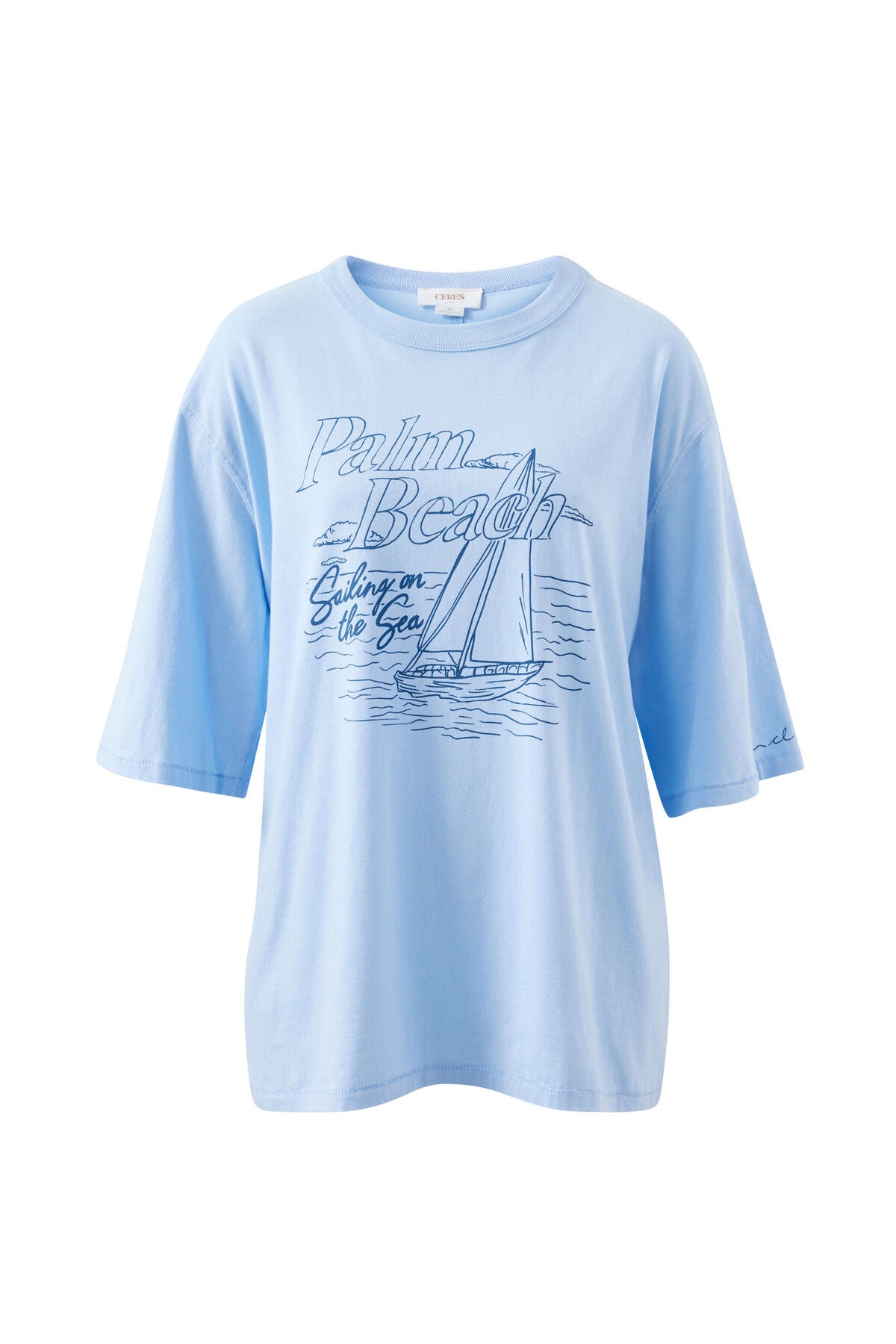 Ceres Liv Oversized Tee - china blue/palm beach