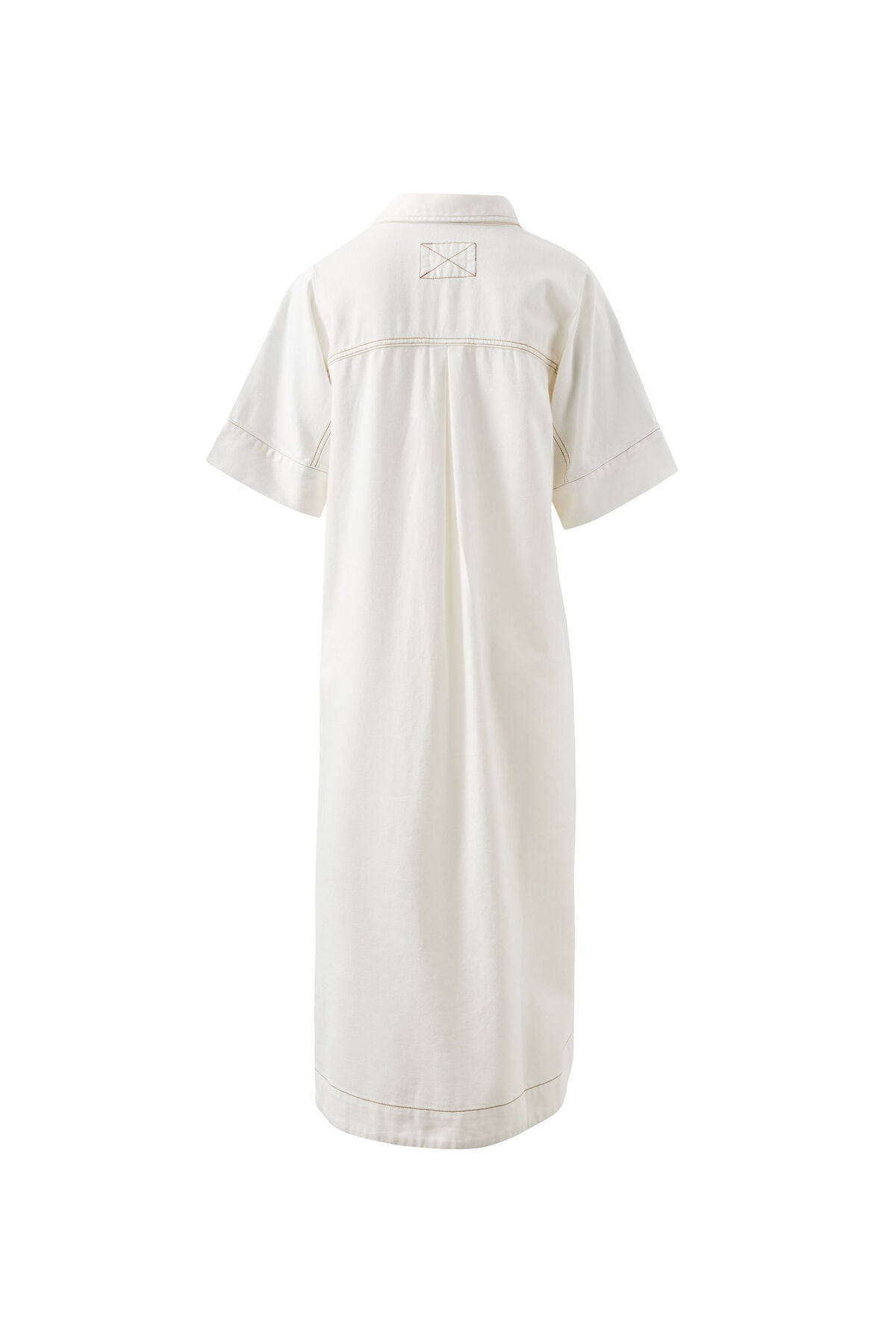 Ceres Ava Short Sleeve Midi Dress - fresh ecru twill