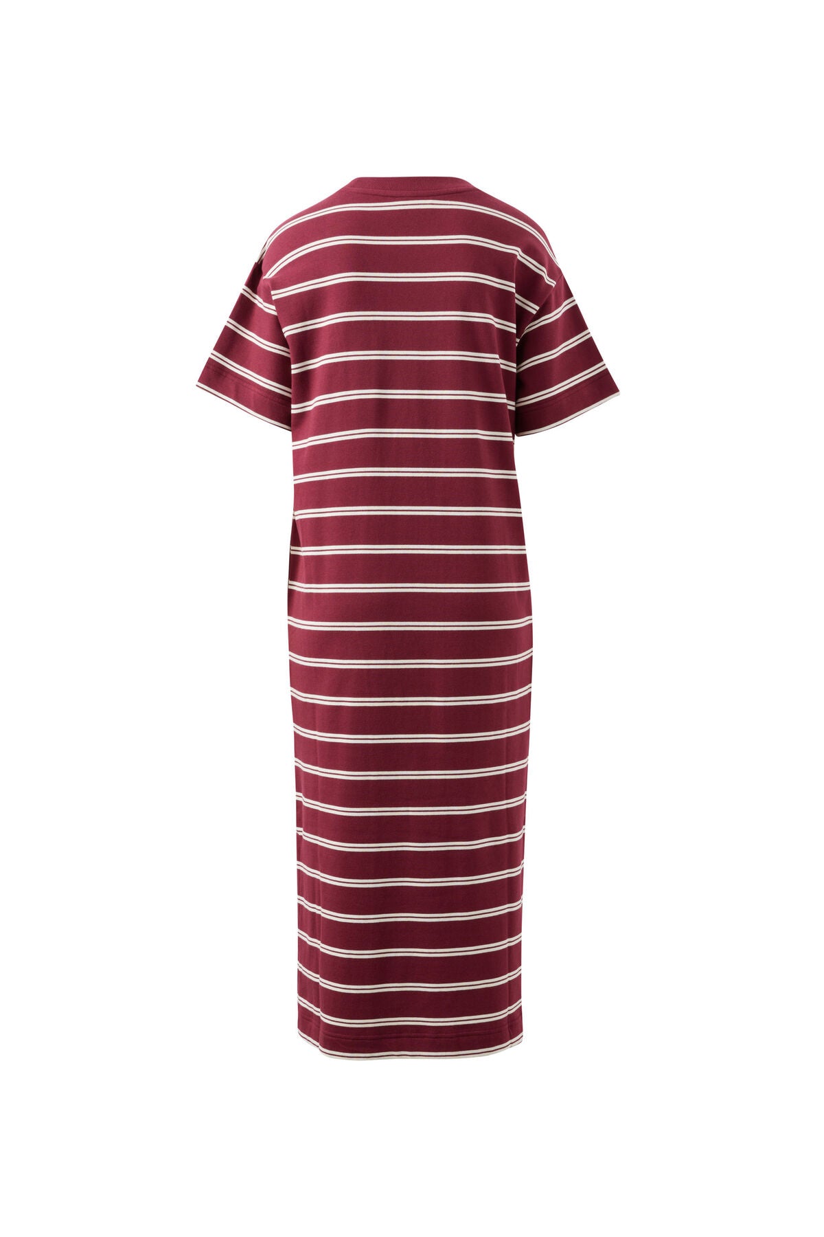 Ceres Charlotte Terry Midi Dress - burgundy milk stripe