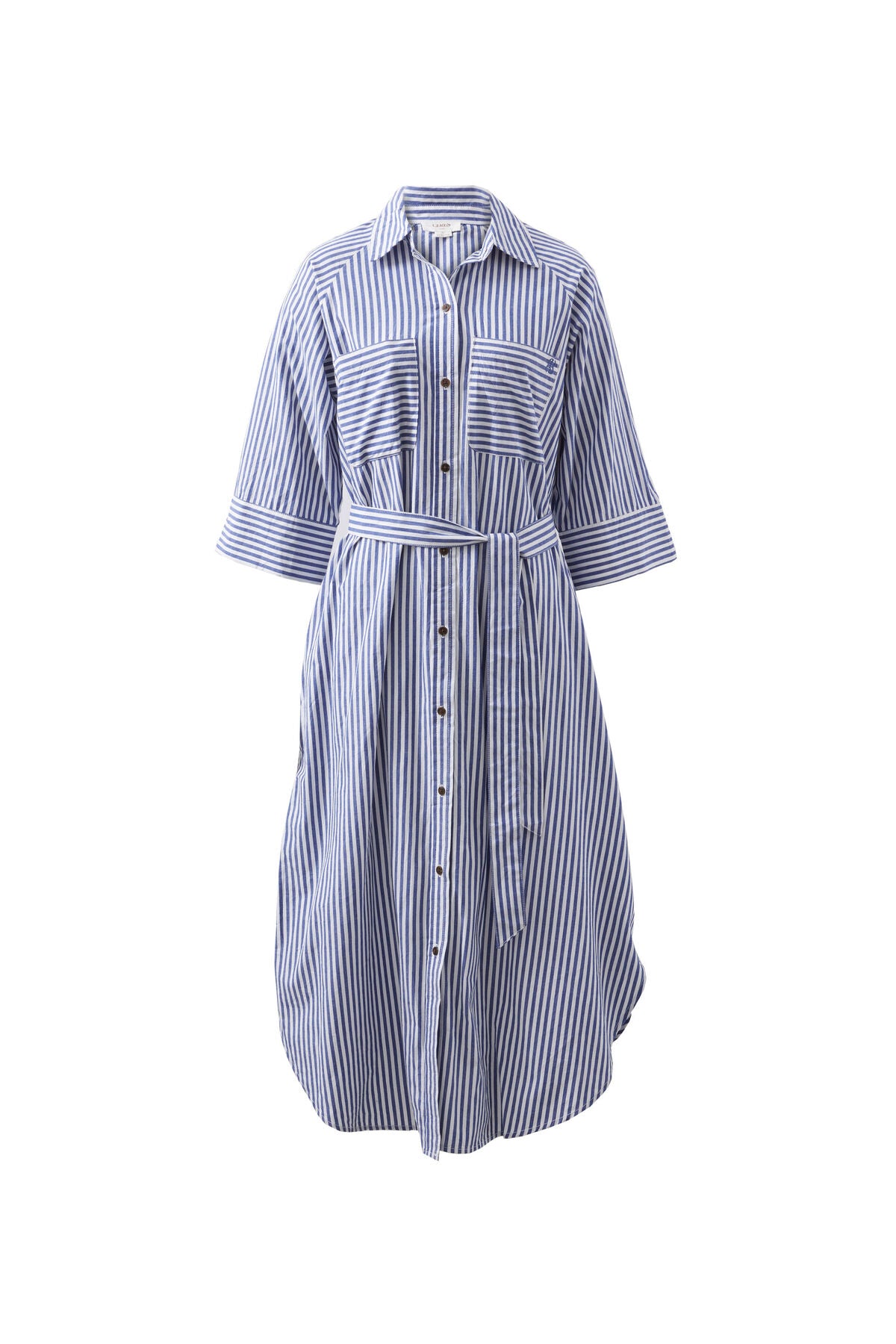 Ceres Life Jacqui Felgate Classic Shirt Dress- classic blue white stripe