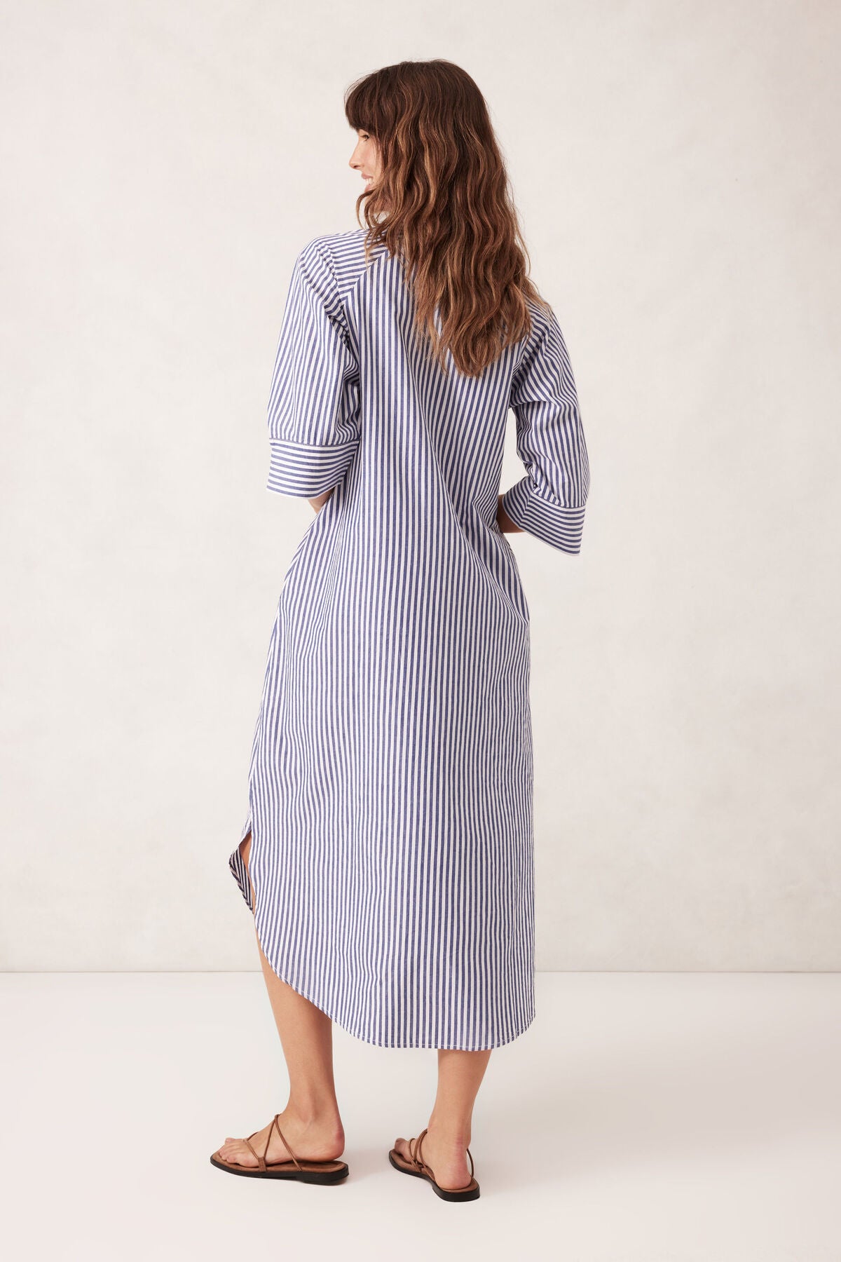 Ceres Life Jacqui Felgate Classic Shirt Dress- classic blue white stripe