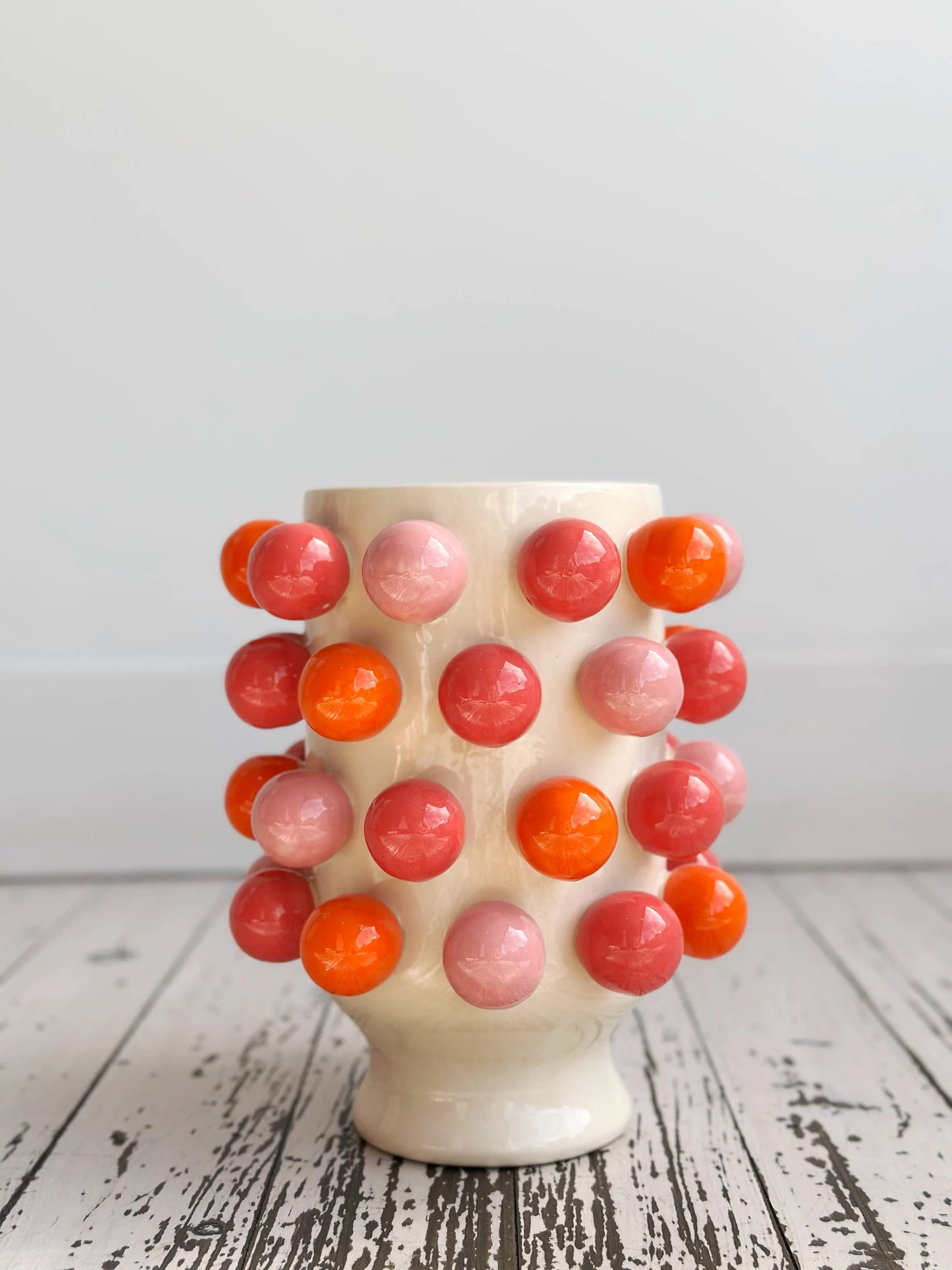 Noss & Co Small Bubble Vase - pink and orange