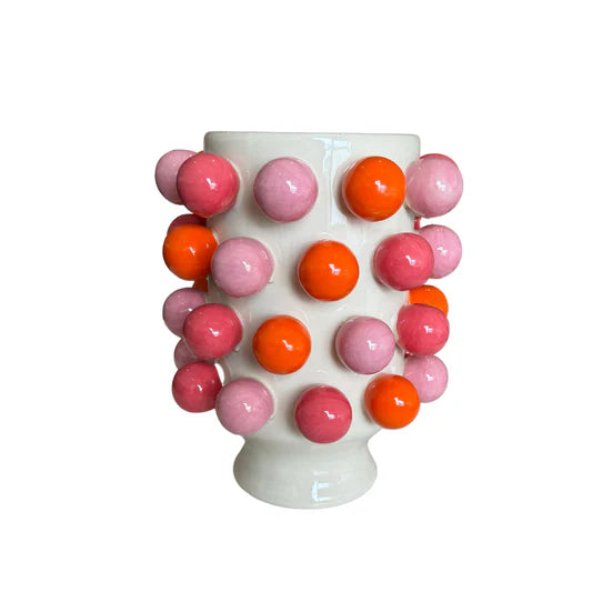 Noss & Co Small Bubble Vase - pink and orange