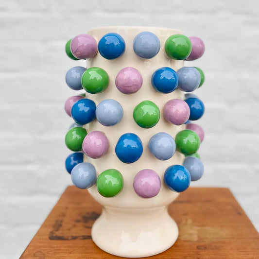 Noss & Co Large Bubble Vase - blue, green and purple