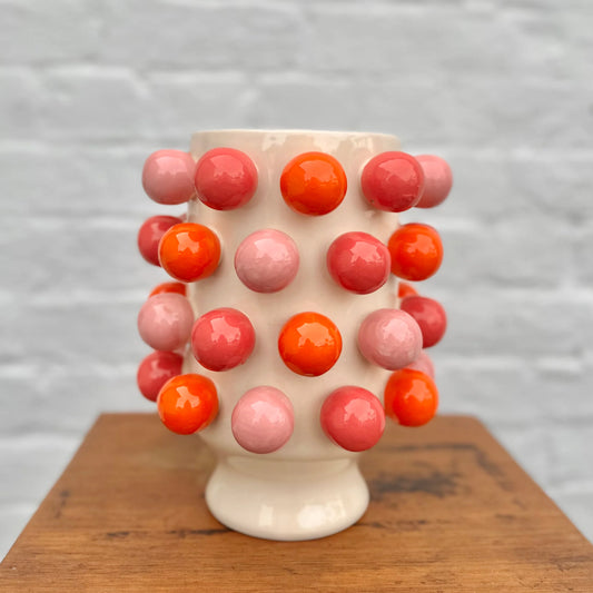 Noss & Co Small Bubble Vase - pink and orange