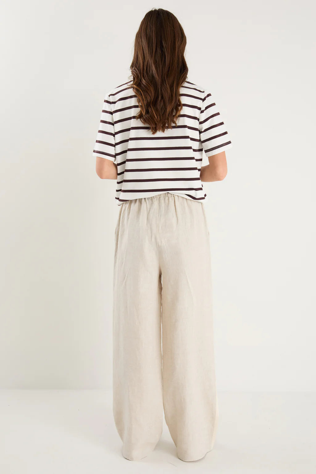 Stories Be Told - Townie Pant - natural linen side stripe