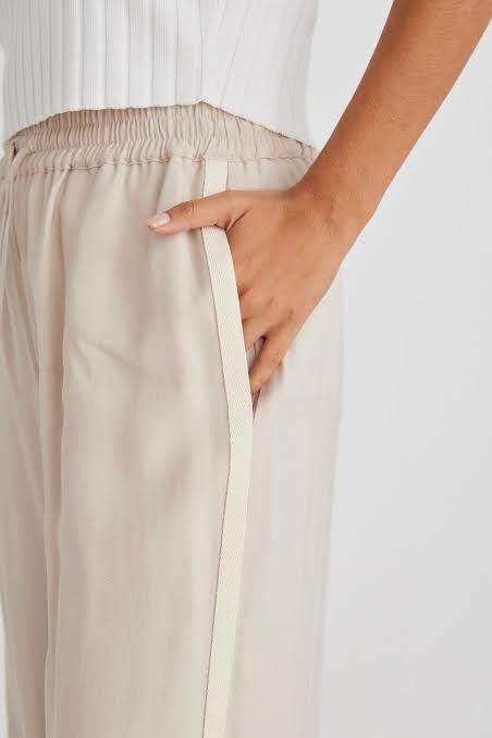 Stories Be Told - Townie Pant - natural linen side stripe