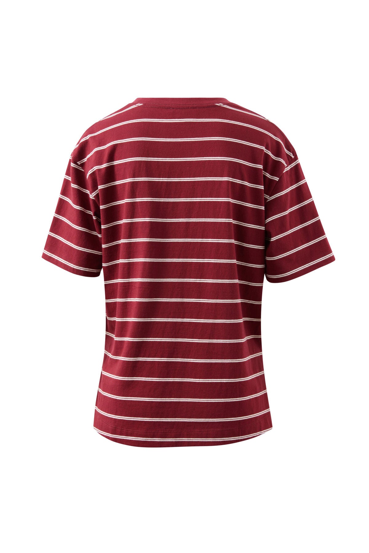 Ceres Slouchy Tee - burgundy milk stripe