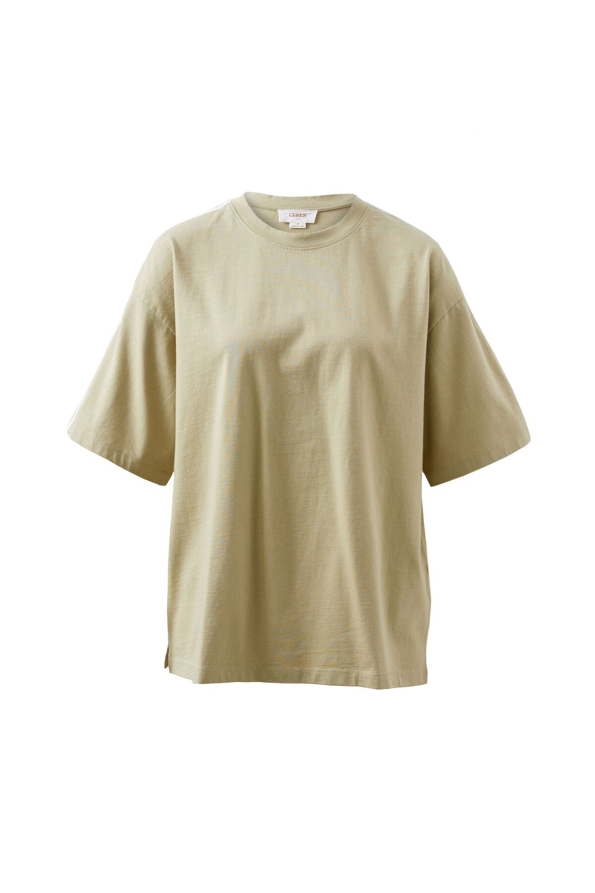 Ceres Life Sporty Tape Tee - matcha fresh ecru tape