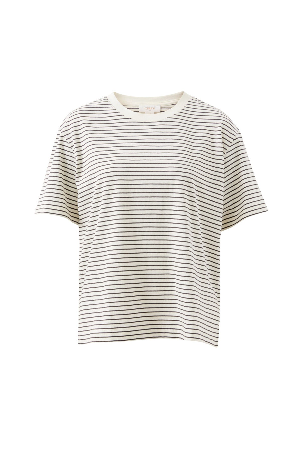 Ceres Stevie Slouchy Tee - milk/phantom stripe