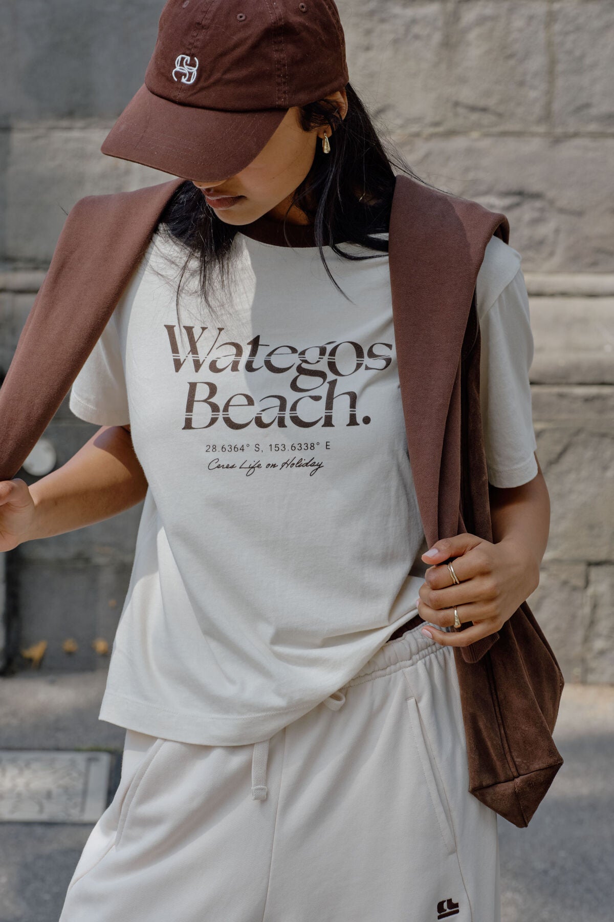 Ceres Stevie Slouchy Tee - buff/Wategos Beach