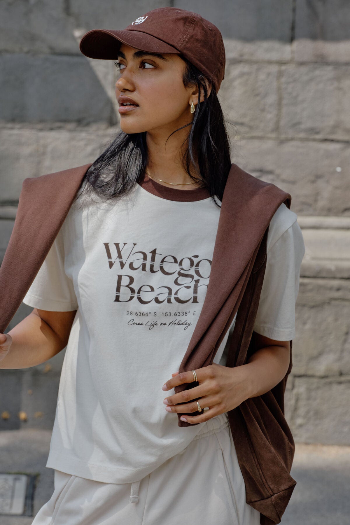 Ceres Stevie Slouchy Tee - buff/Wategos Beach