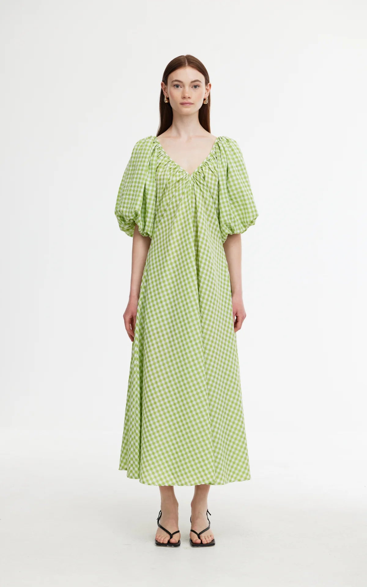 Kinney Mimi Dress - Green Gingham