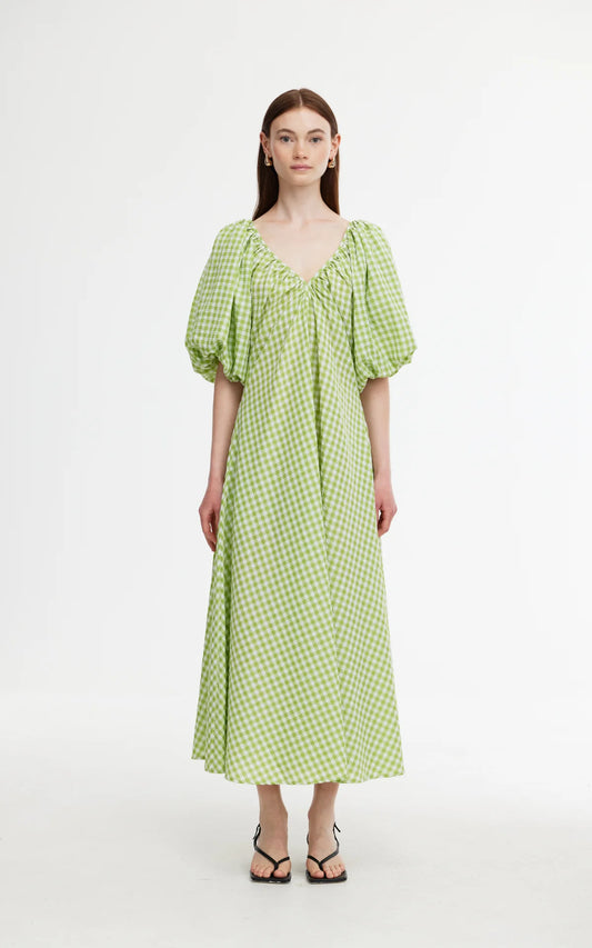 Kinney Mimi Dress - Green Gingham