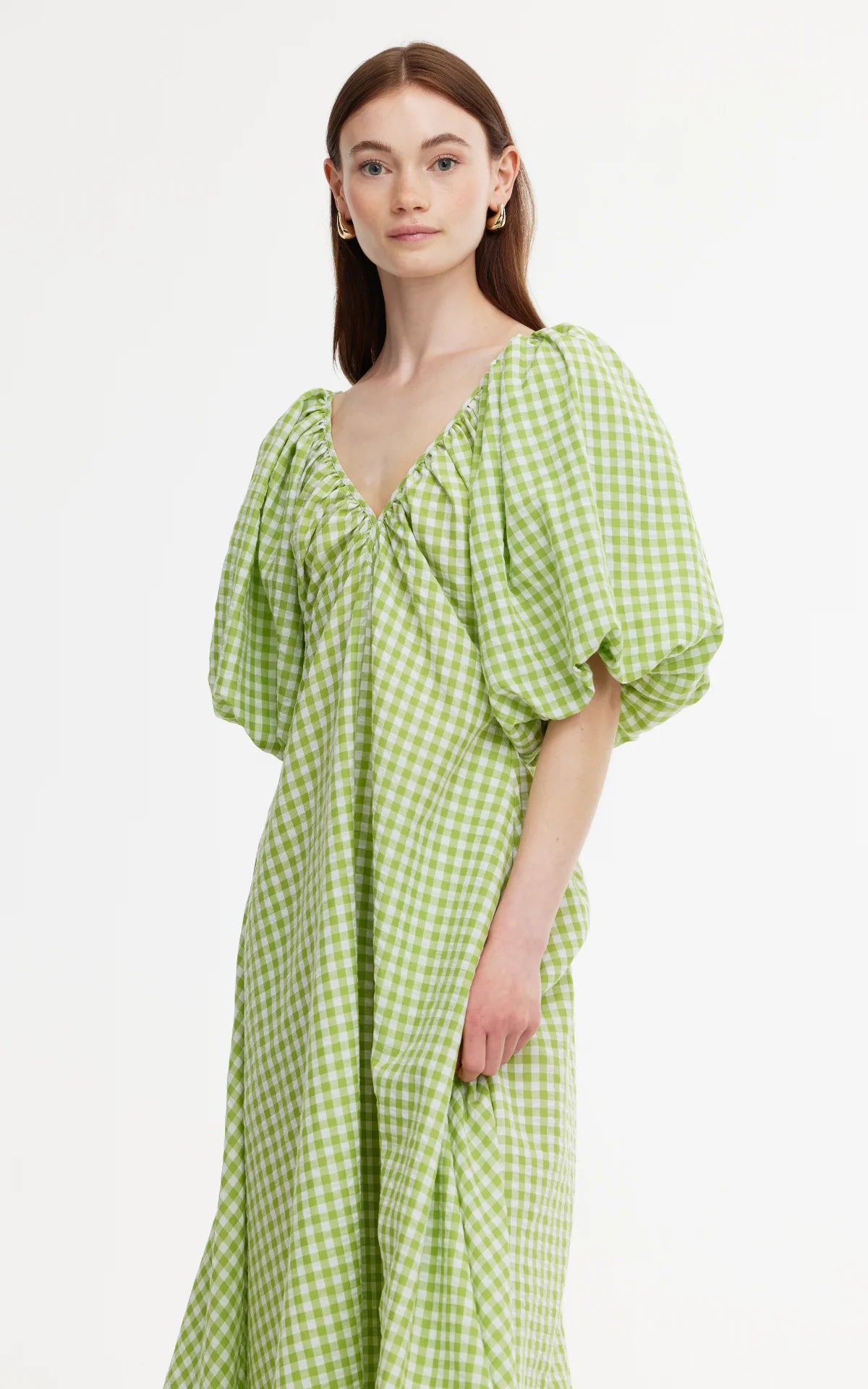 Kinney Mimi Dress - Green Gingham