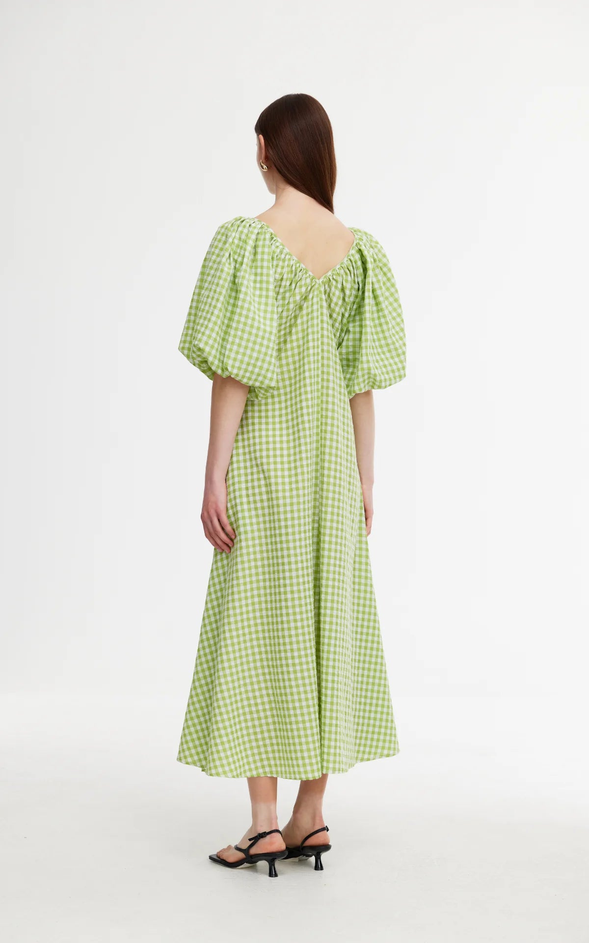 Kinney Mimi Dress - Green Gingham