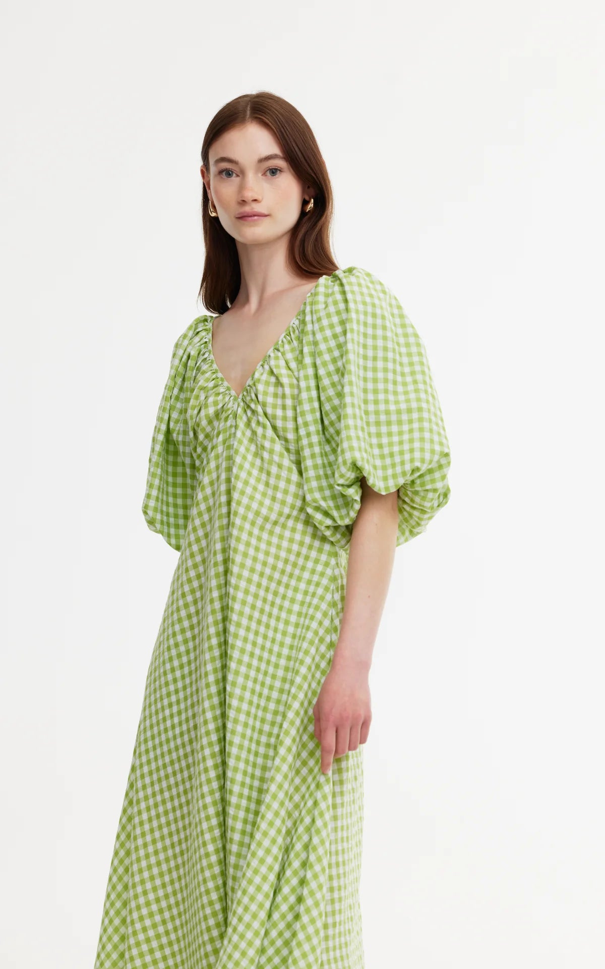 Kinney Mimi Dress - Green Gingham